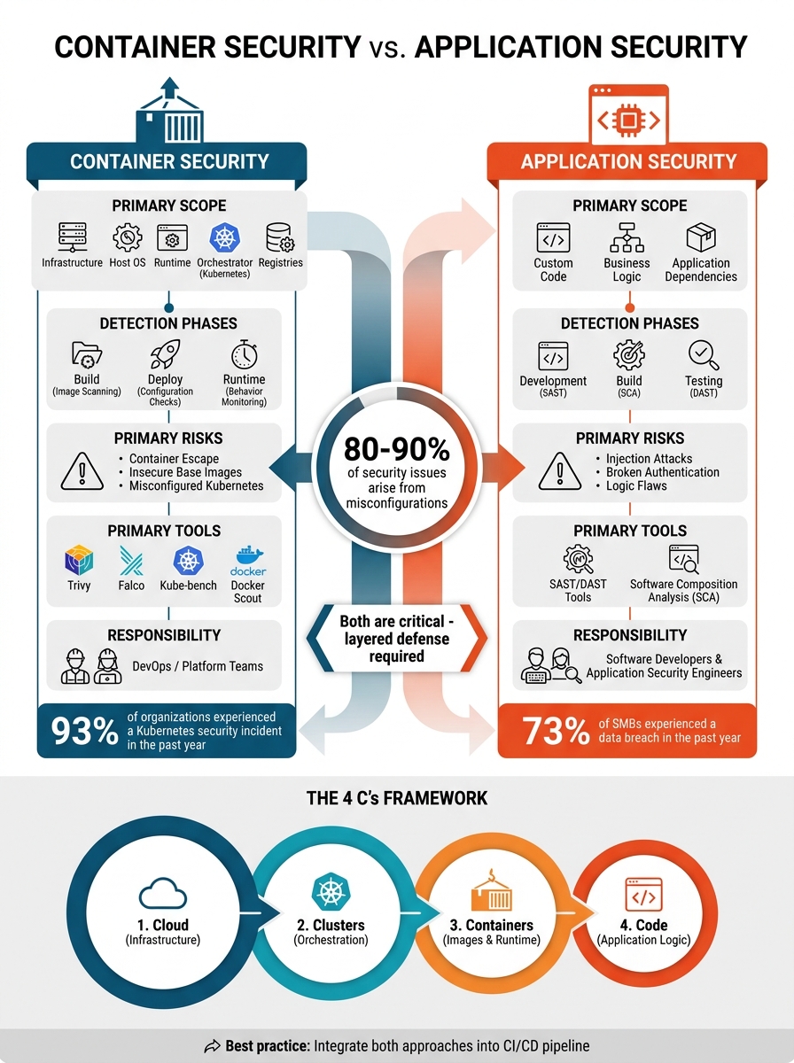 Container Security vs Application Security: Key Differences and Scope