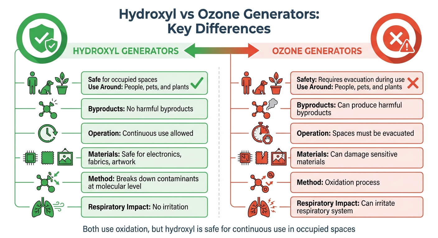 Hydroxyl vs Ozone Generators: Safety and Usage Comparison