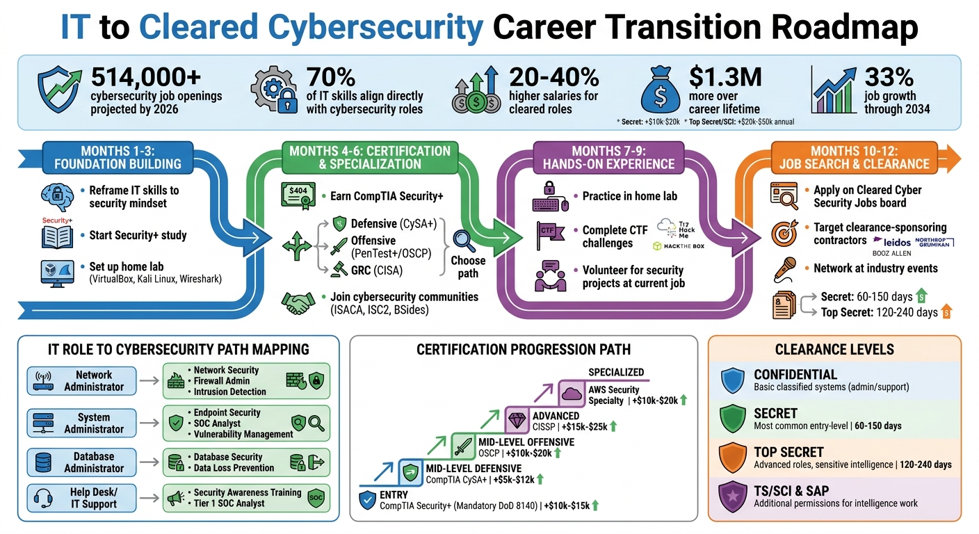 IT to Cleared Cybersecurity Career Transition Roadmap