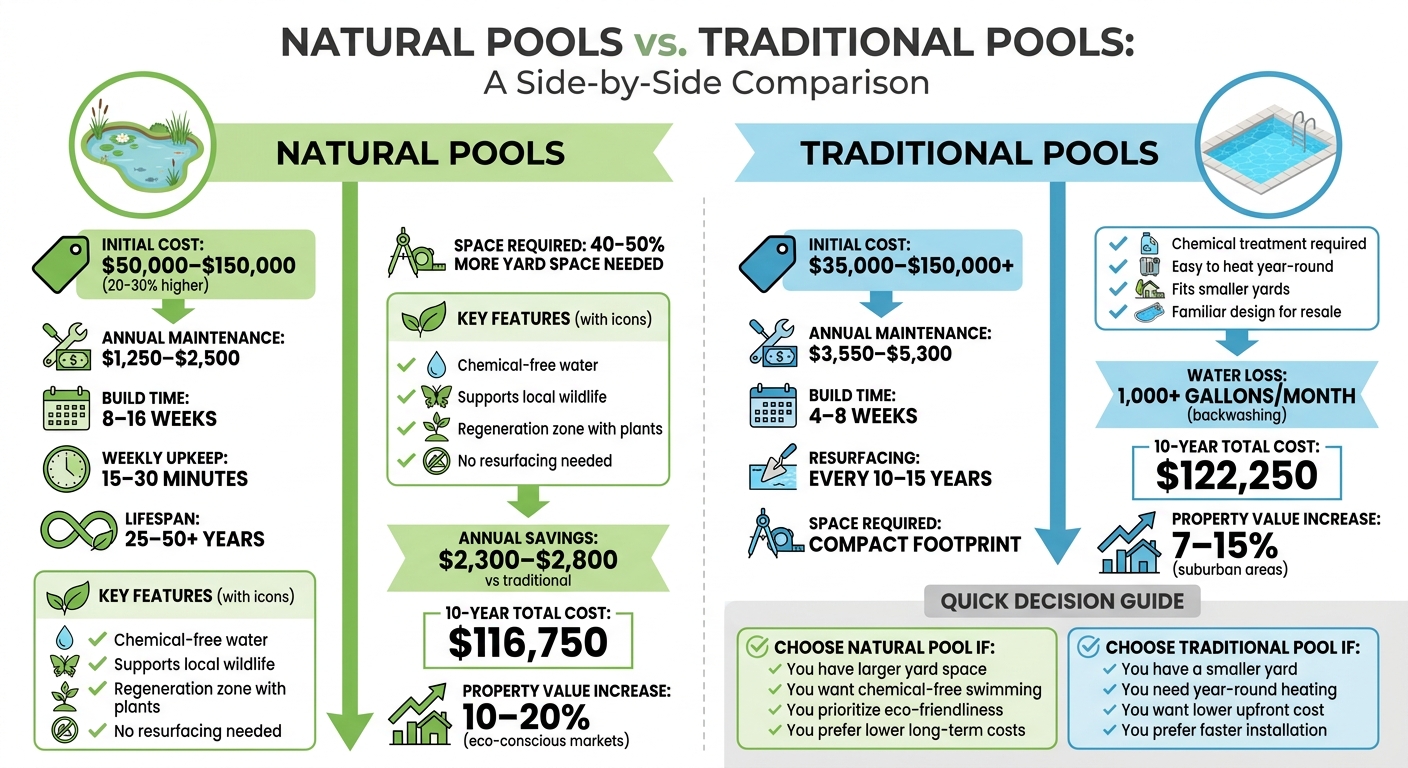 Natural Pool vs Traditional Pool Cost and Maintenance Comparison