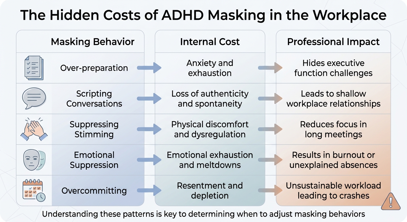 ADHD Masking Behaviors: Internal Costs and Professional Impact