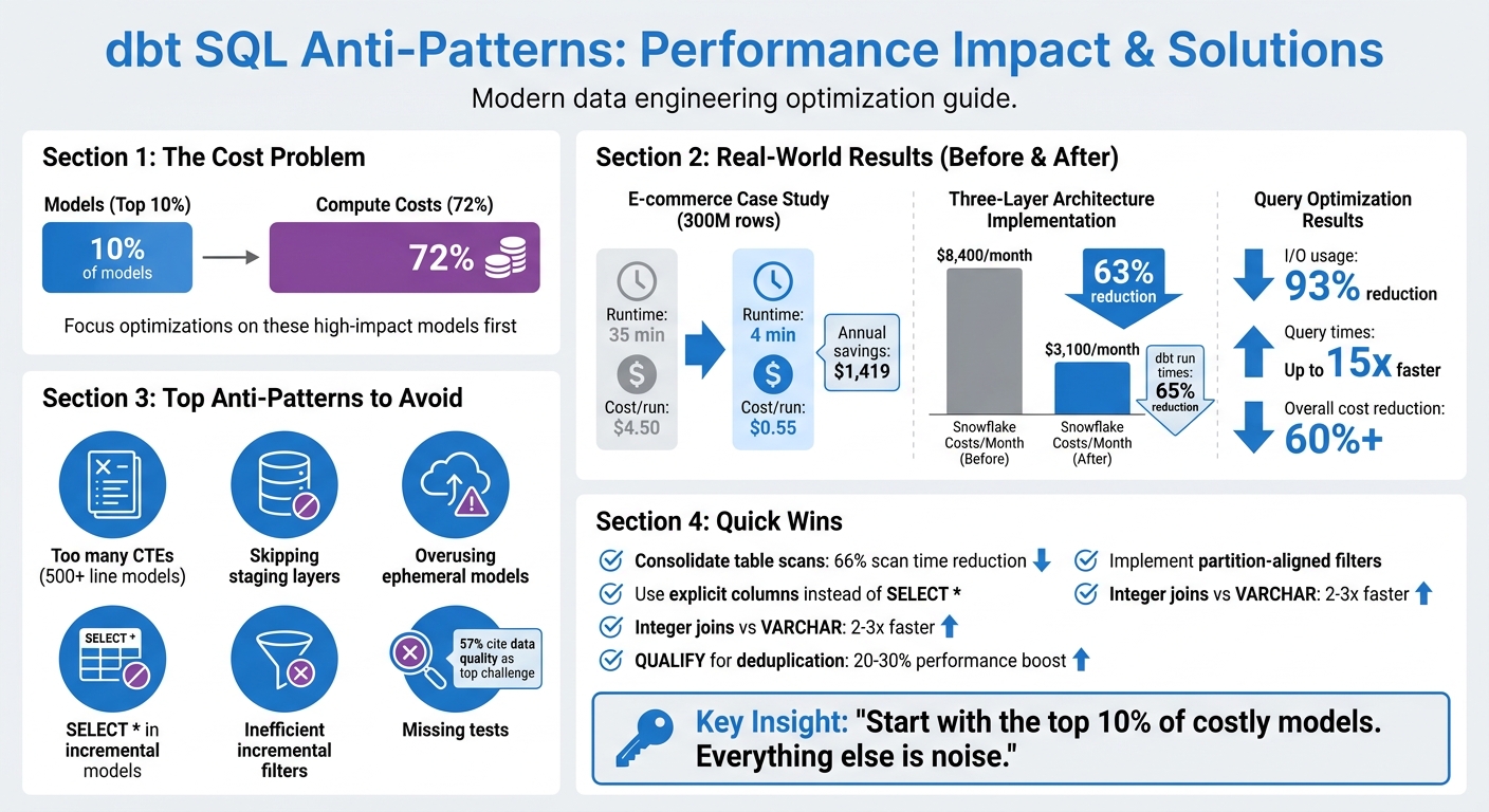 dbt SQL Anti-Patterns: Performance Impact and Cost Savings