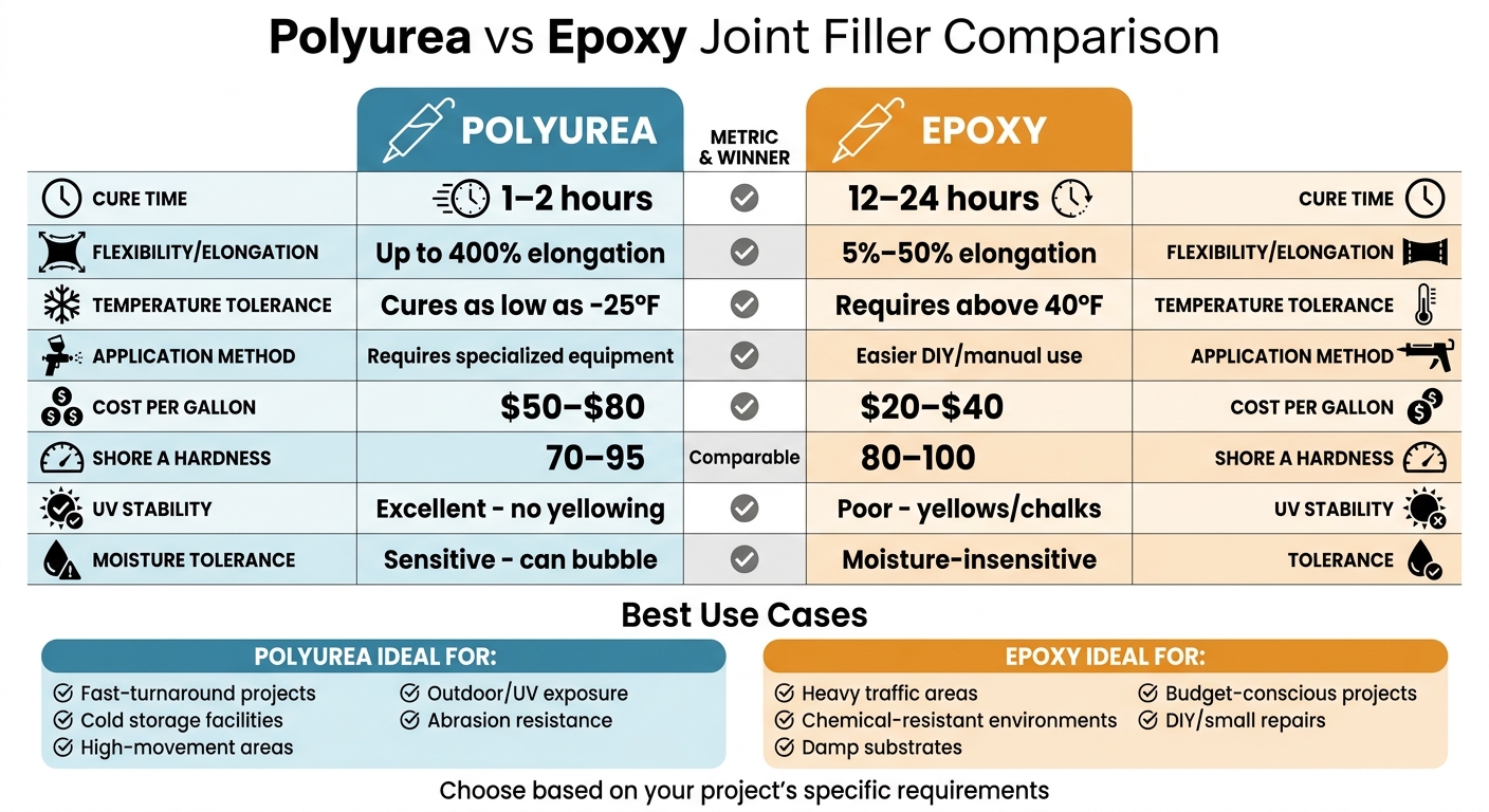 Polyurea Vs Epoxy For Joint Filling 5 Polyurea Vs Epoxy Joint Filler Comparison Chart