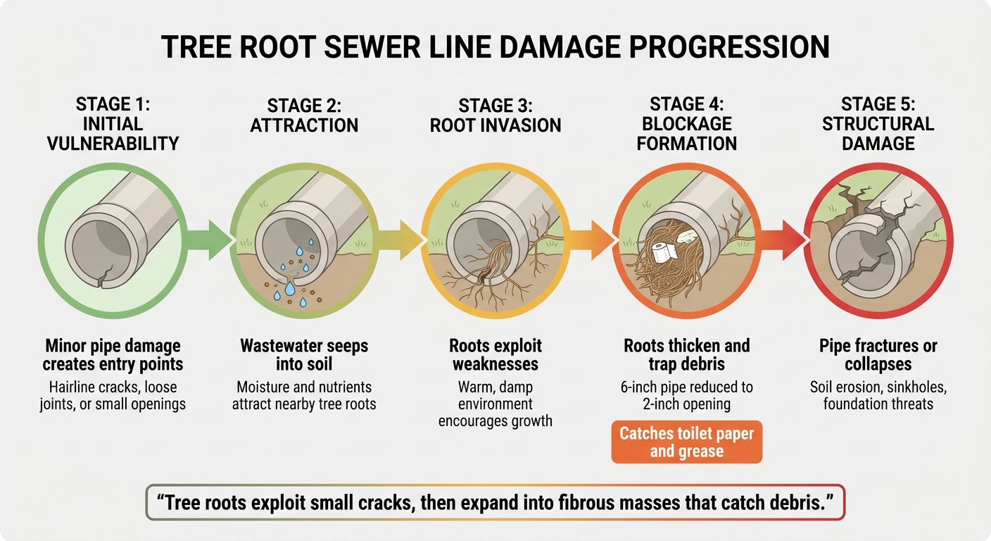 How Tree Roots Damage Sewer Lines: A Step-by-Step Visual Guide