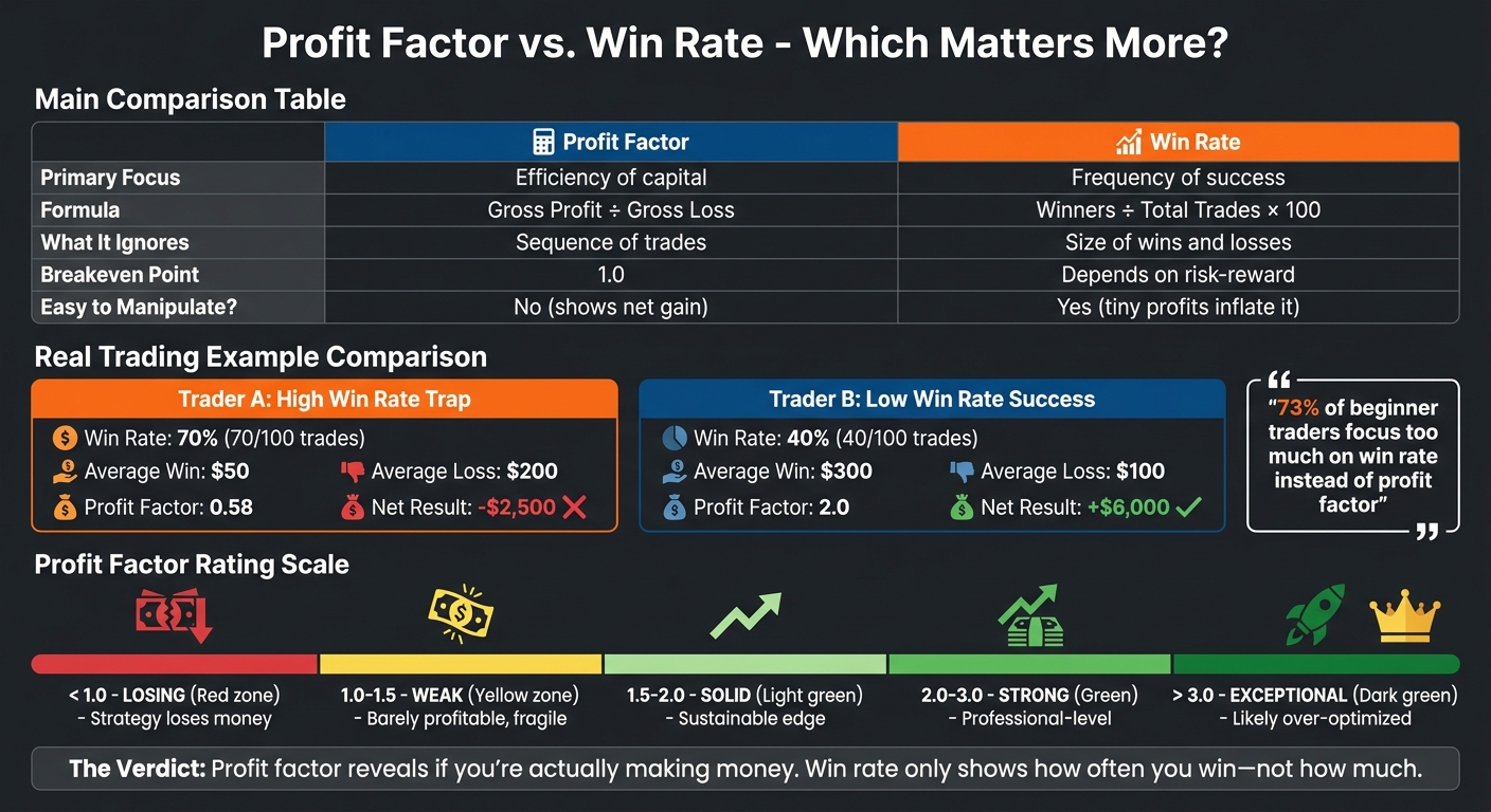 Profit Factor vs Win Rate: Trading Metrics Comparison