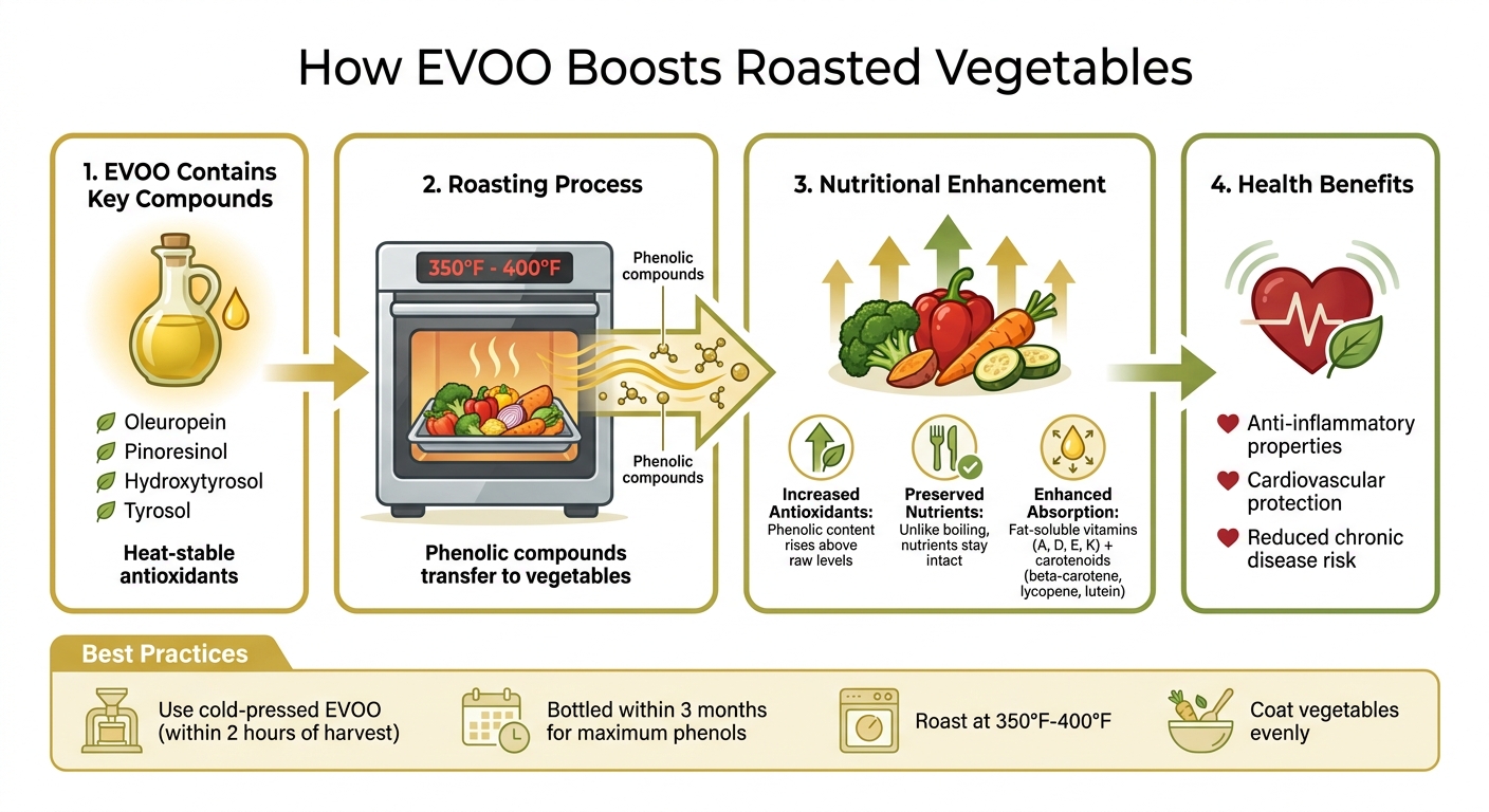 How EVOO Enhances Roasted Vegetables: Nutrient Transfer and Absorption Process