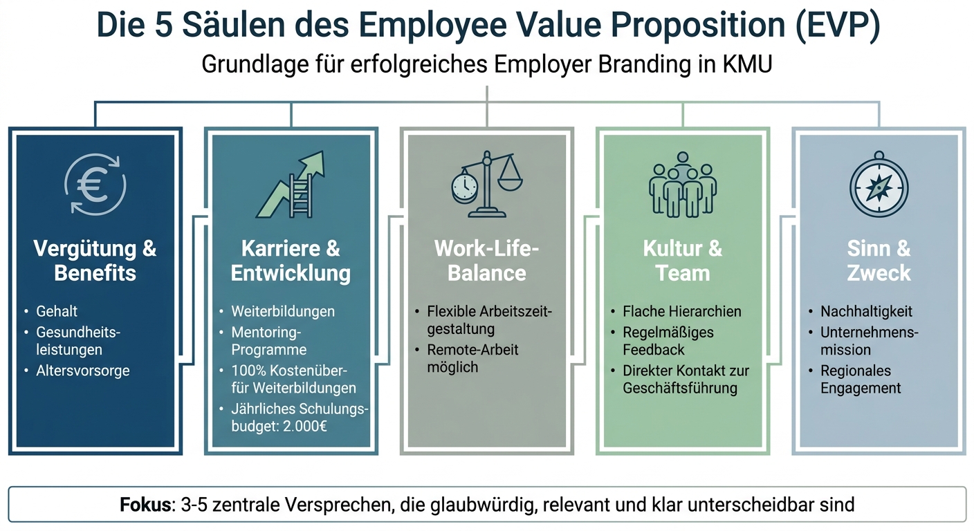 Die 5 Säulen des Employee Value Proposition (EVP) für KMU