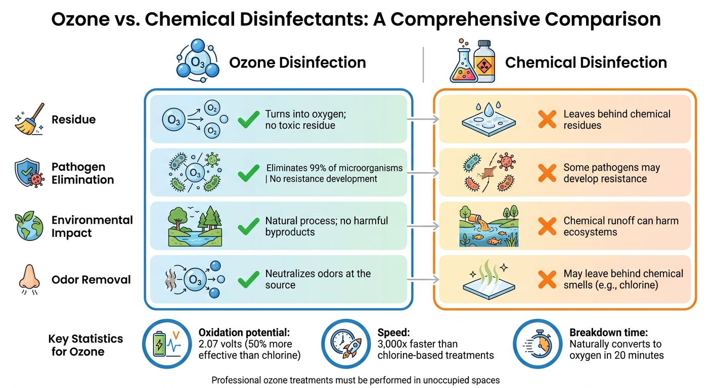 Ozone vs Chemical Disinfectants: Safety and Effectiveness Comparison