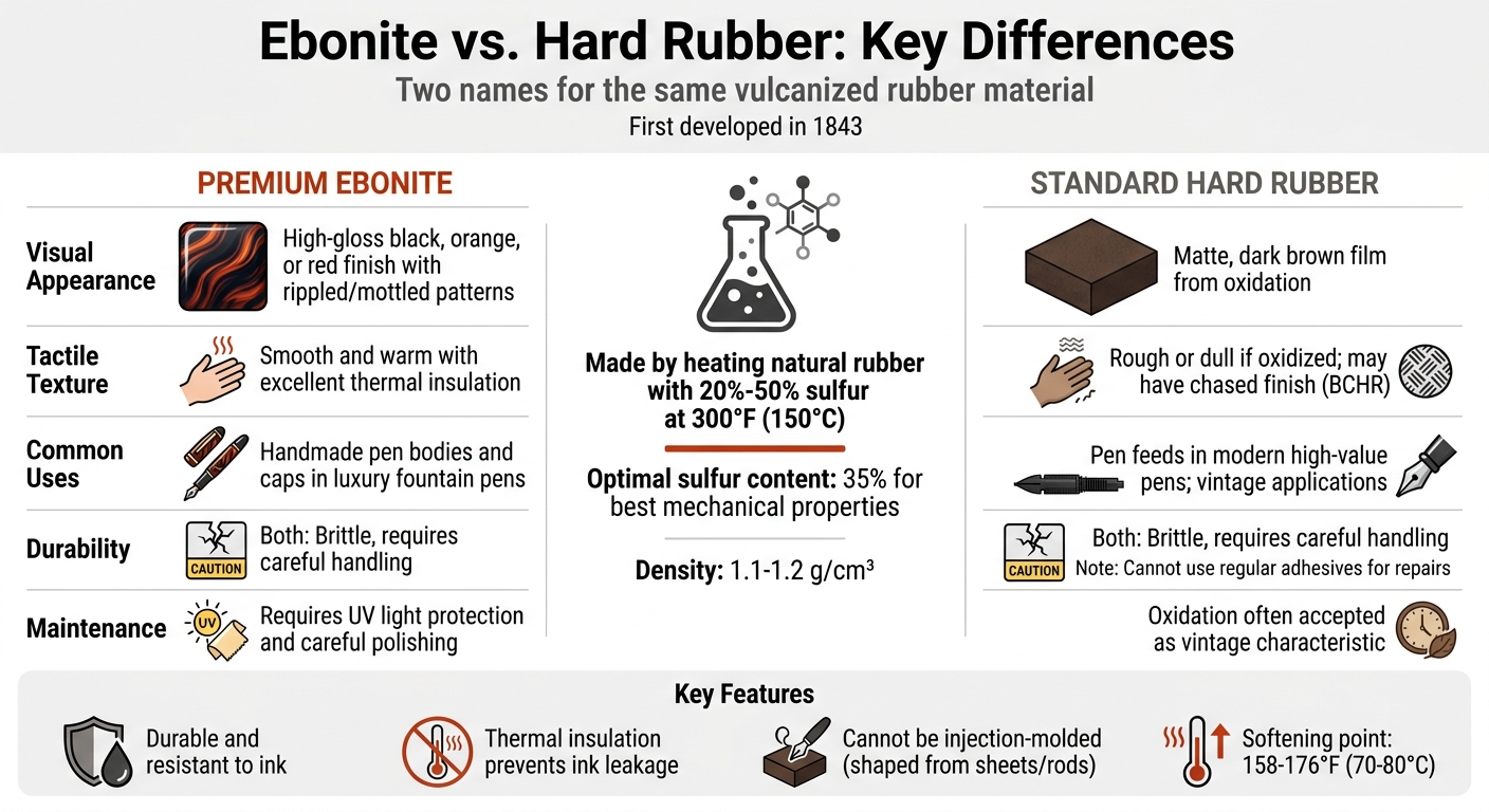 Premium Ebonite vs Standard Hard Rubber: Visual Comparison Guide