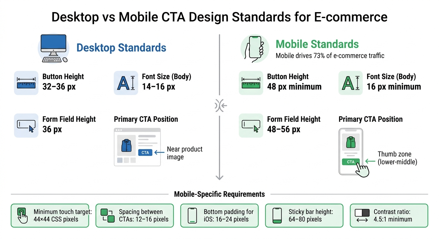 Desktop vs Mobile CTA Design Standards for E-commerce