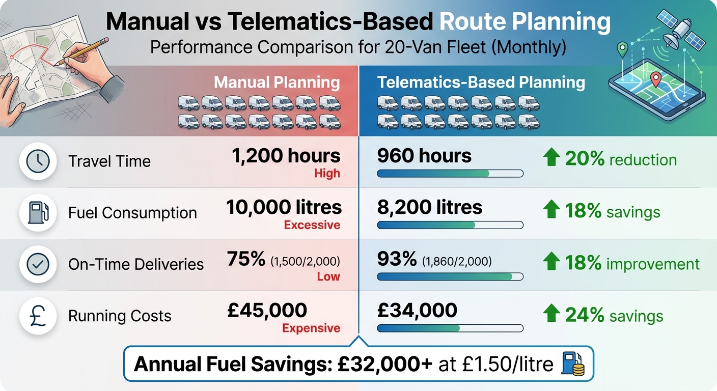 Manual vs Telematics Route Planning: Performance Comparison for UK Fleets