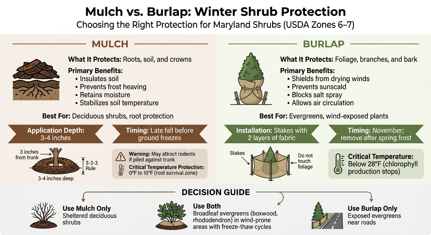 Mulch vs Burlap Winter Shrub Protection Comparison Chart