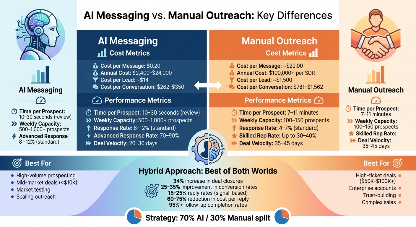 AI Messaging vs Manual Outreach: Cost, Speed, and Performance Comparison