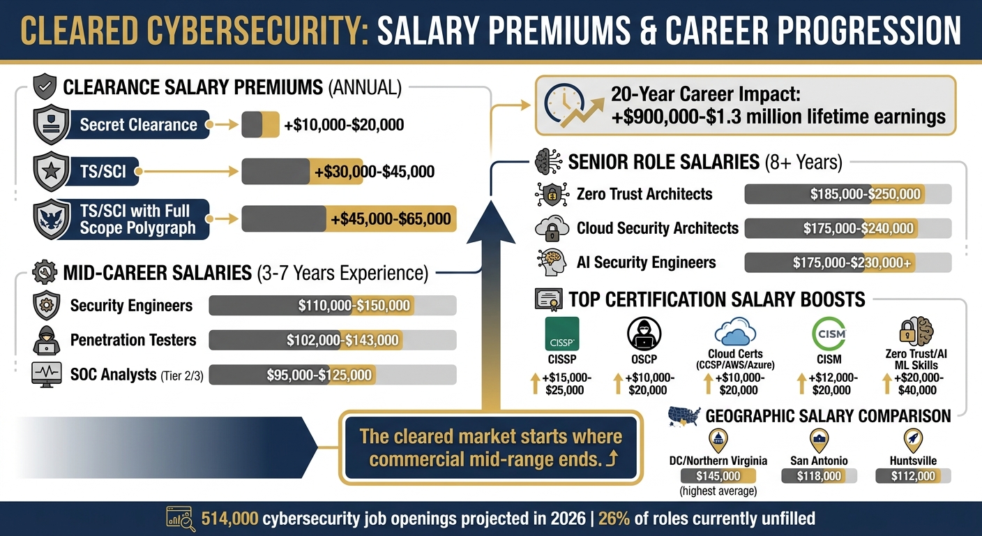 Security Clearance Salary Premium and Career Progression for Cleared Cybersecurity Professionals