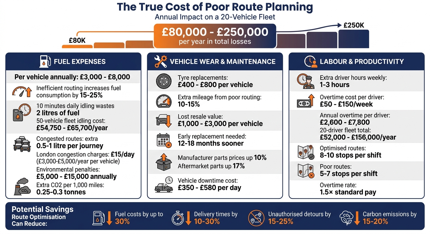 Annual Cost Breakdown of Poor Route Planning for UK Fleets