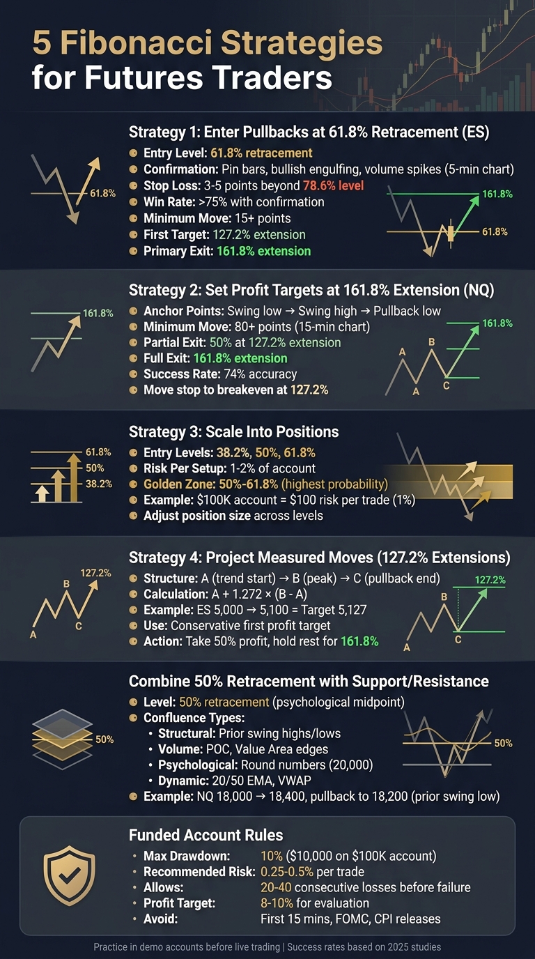 5 Fibonacci Trading Strategies for ES and NQ Futures