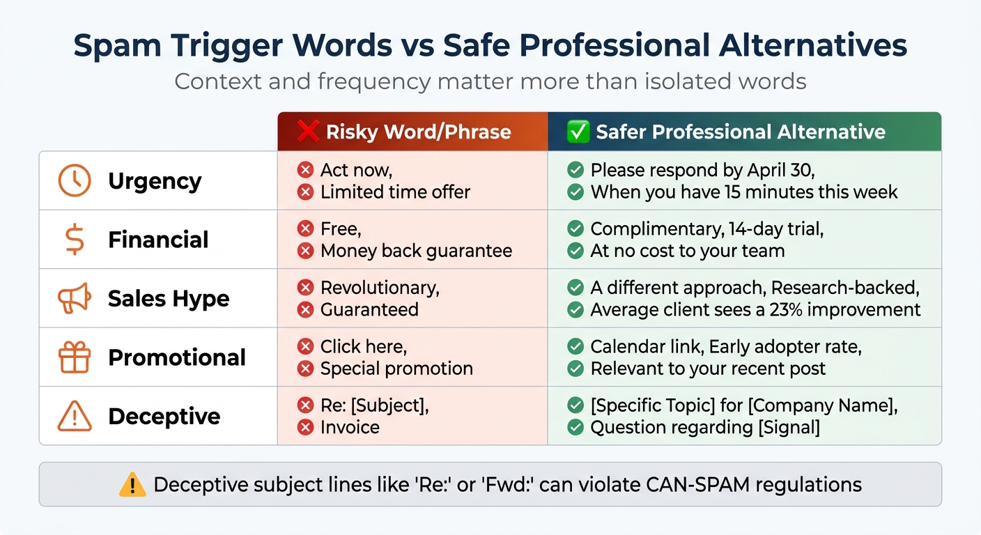 Spam Trigger Words vs Safe Alternatives for Cold Emails