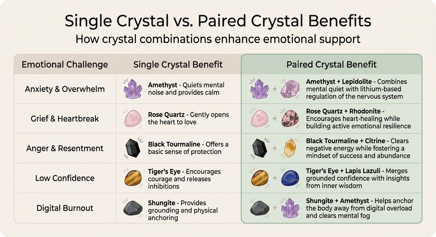 Single Crystal vs Paired Crystals for Emotional Wellness Comparison