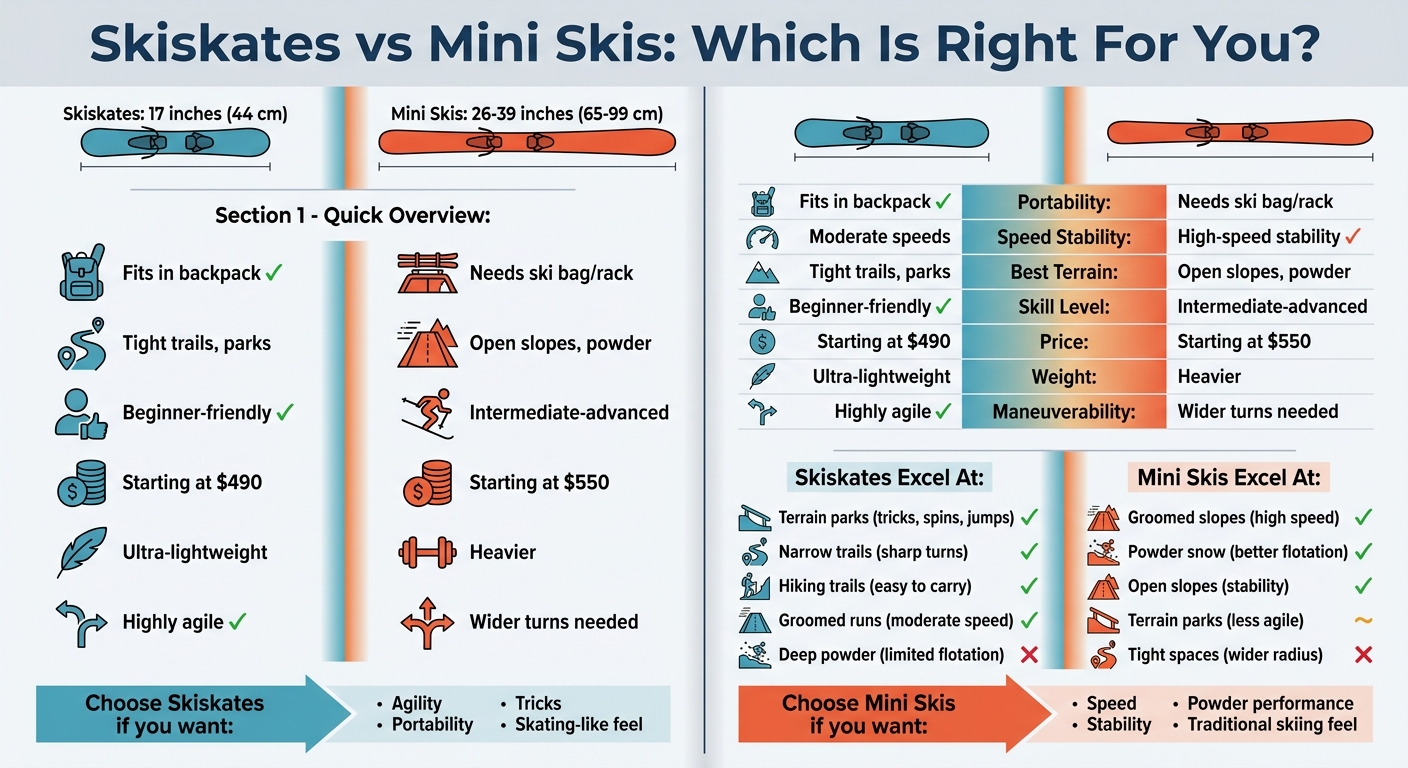 Skiskates vs Mini Skis: Complete Comparison Guide