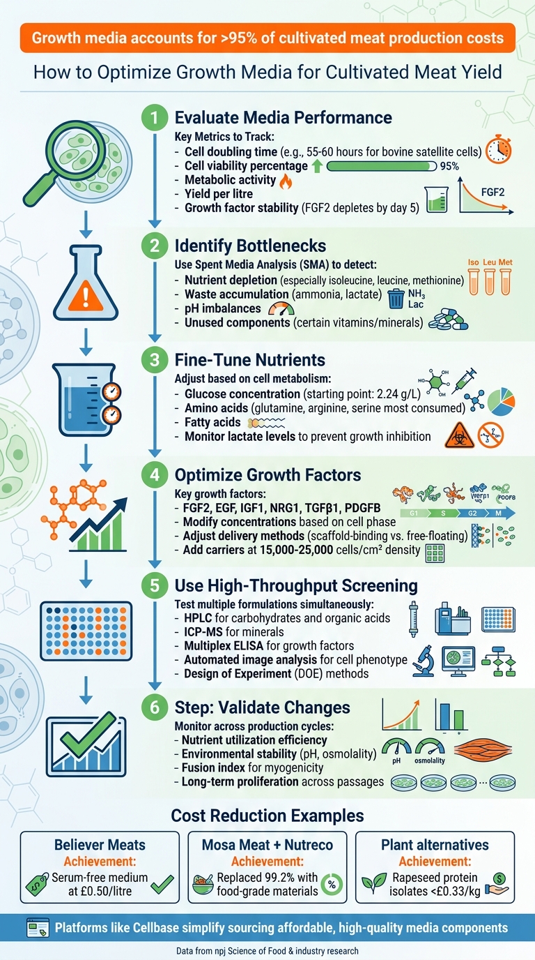 6-Step Process for Optimizing Growth Media in Cultivated Meat Production
