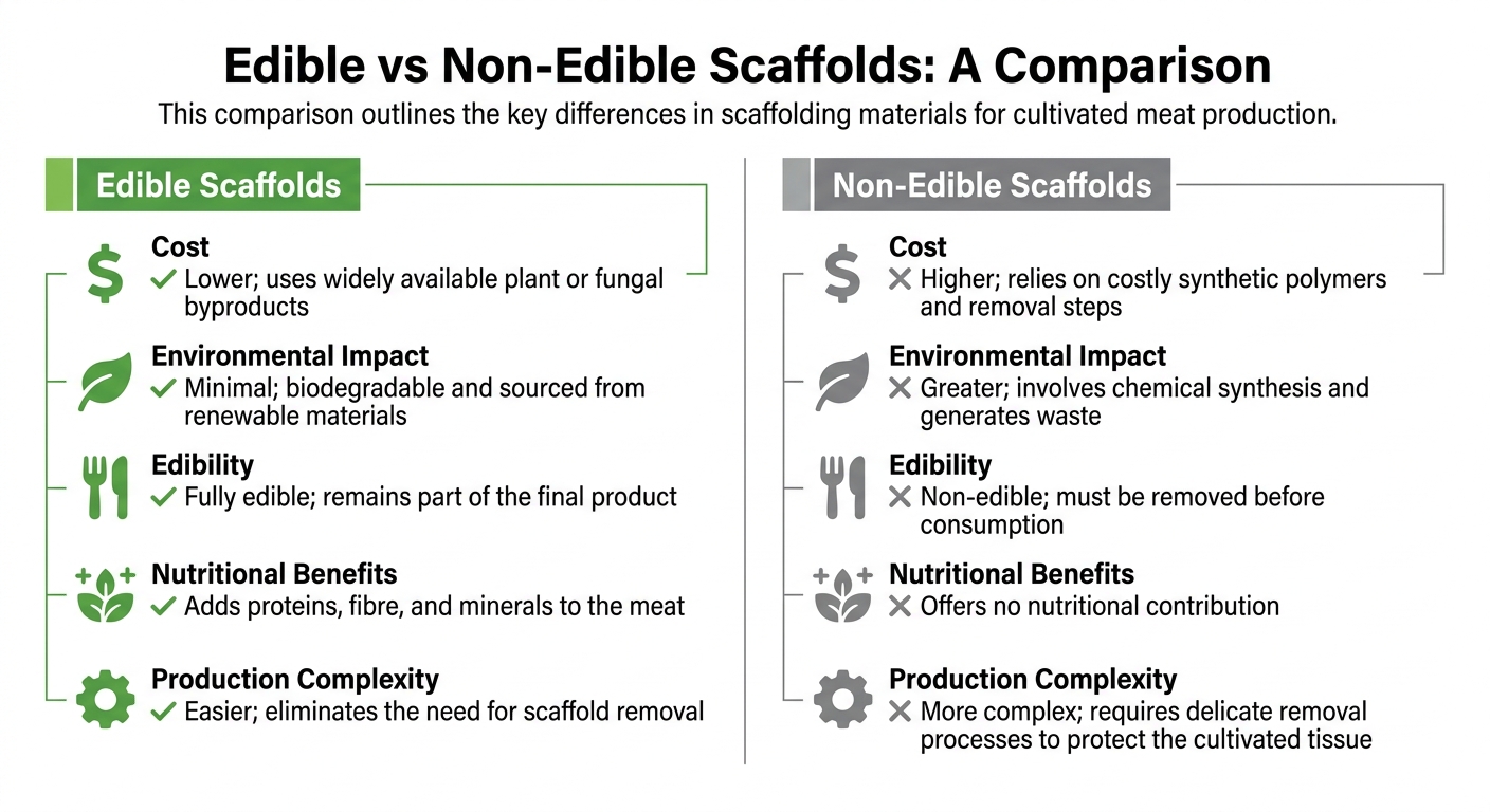 Edible vs Non-Edible Scaffolds in Cultivated Meat Production