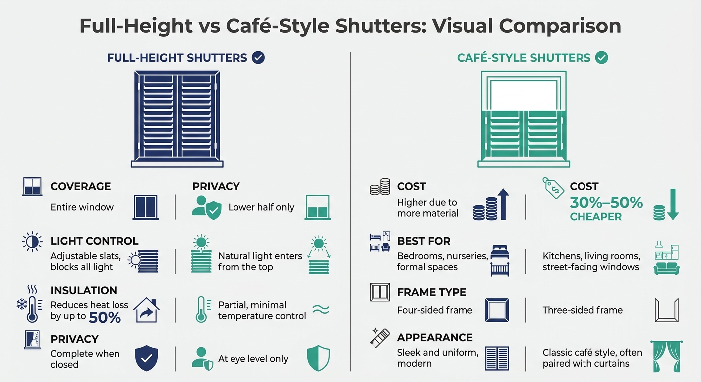 Full-Height vs Café-Style Shutters Comparison Chart