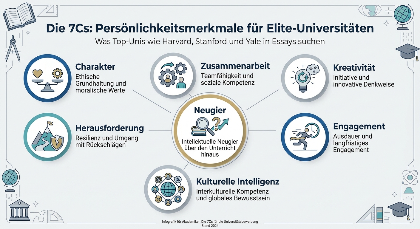 Die 7Cs: Persönlichkeitsmerkmale für Elite-Universitäten