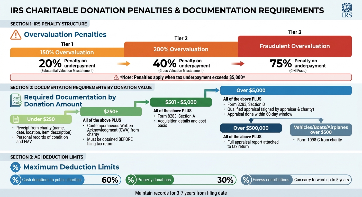 IRS Penalties and Documentation Requirements for Charitable Donations