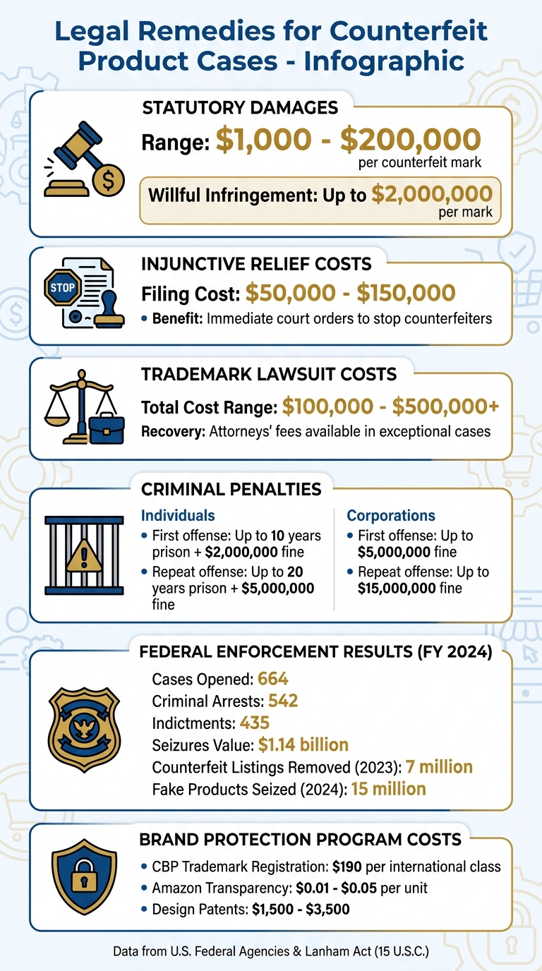 Legal Remedies for Counterfeit Products: Damages, Penalties, and Costs