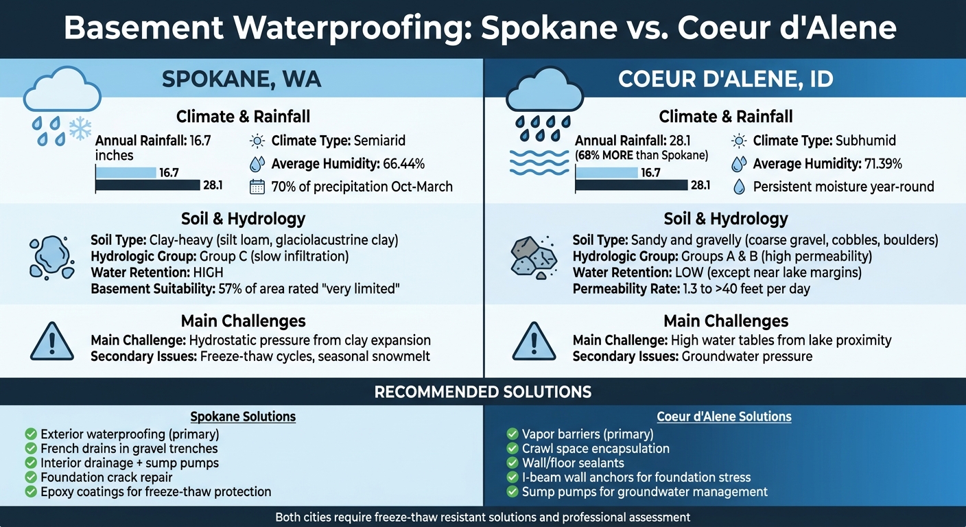Basement Waterproofing In Spokane Vs. Coeur D'Alene 5 Spokane Vs Coeur D'Alene Basement Waterproofing Comparison: Climate, Soil & Solutions