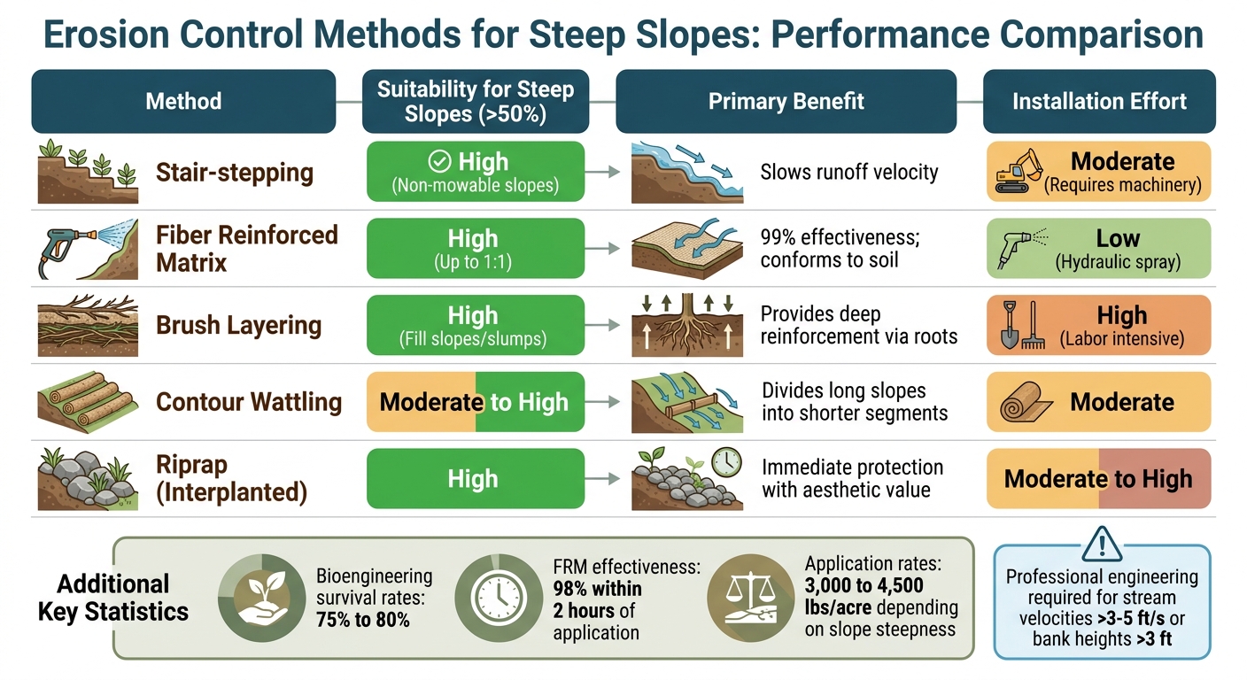 Erosion Control Methods Comparison for Steep Slopes