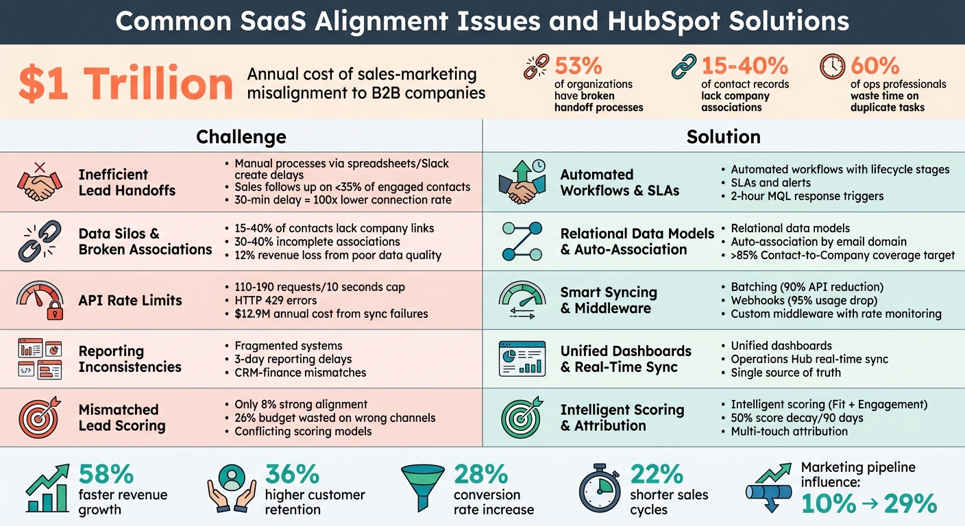 SaaS Sales-Marketing Alignment Challenges vs HubSpot Solutions