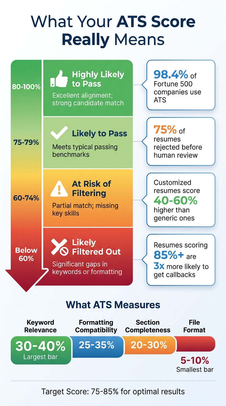 ATS Resume Score Ranges and Outcomes: What Your Score Means for Job Applications