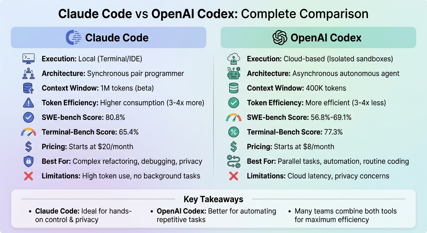 Claude Code vs OpenAI Codex: Feature Comparison Chart