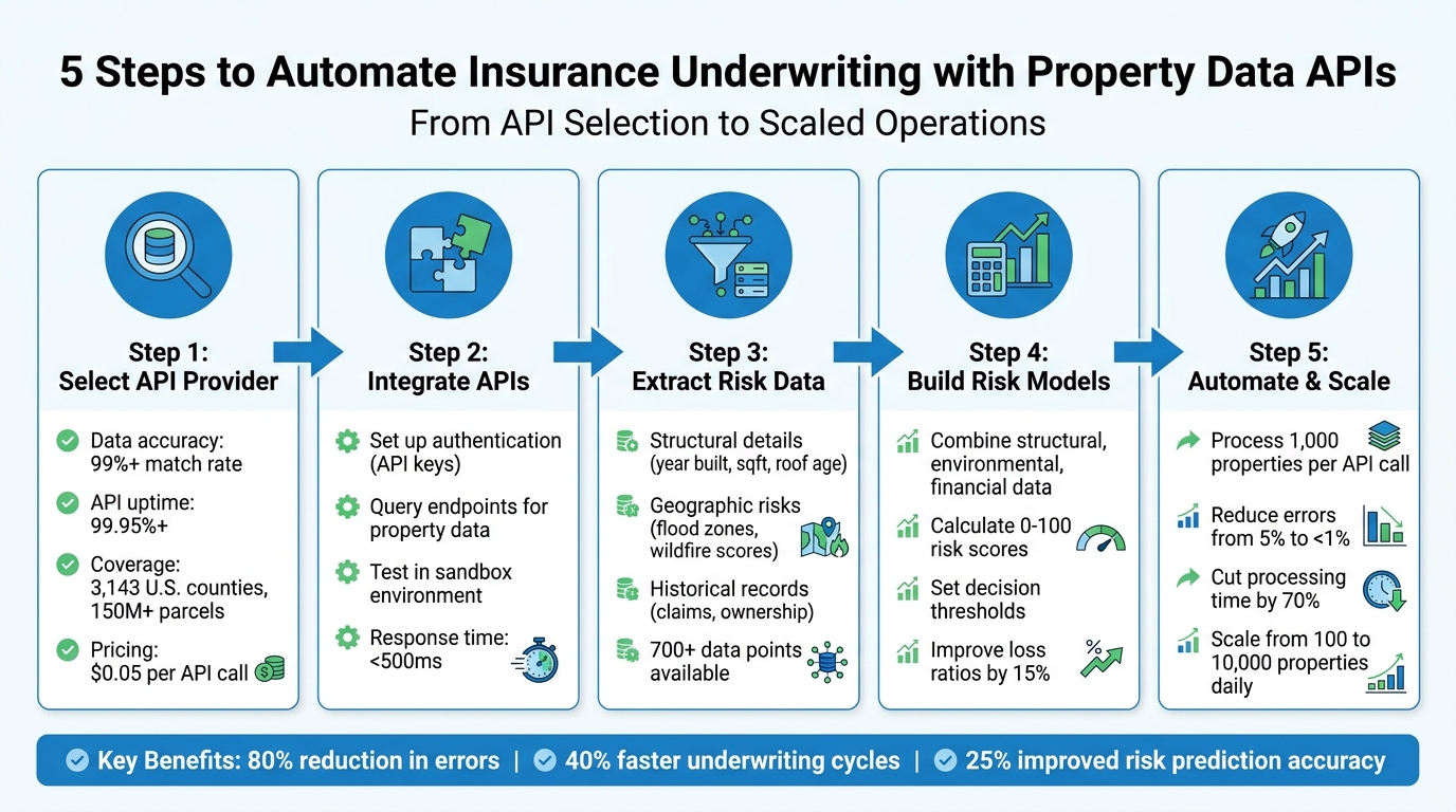 5-Step Property Data API Integration Process for Insurance Underwriting