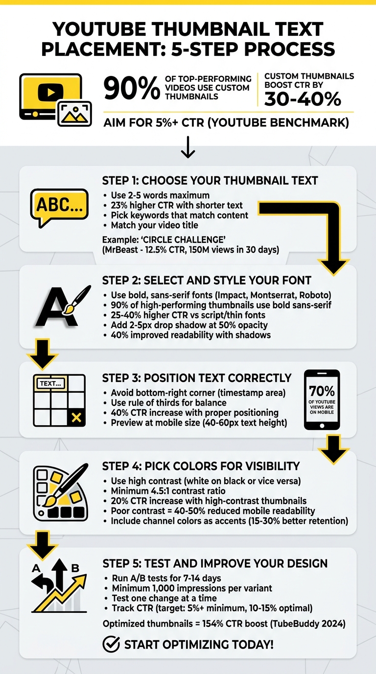 5-Step YouTube Thumbnail Text Placement Checklist
