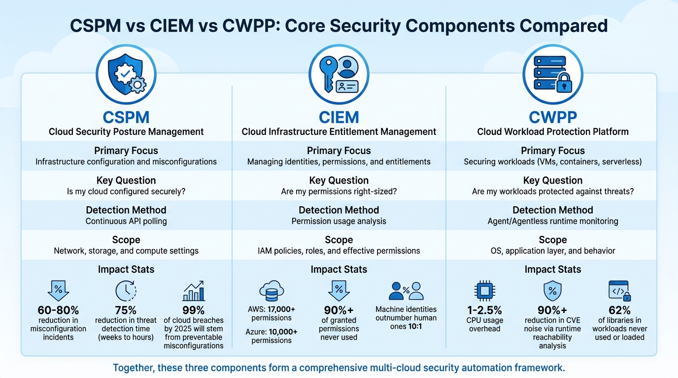 CSPM vs CIEM vs CWPP: Multi-Cloud Security Tools Comparison