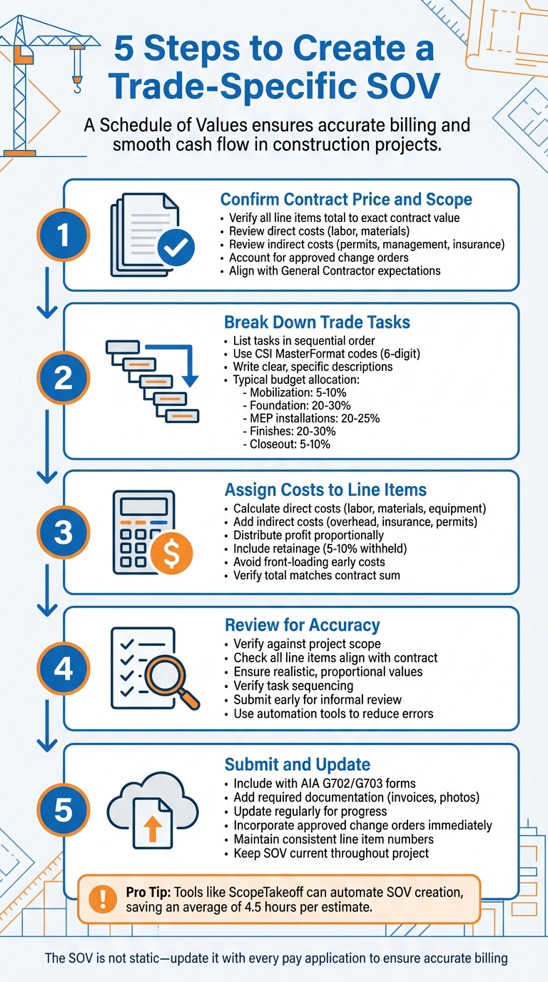 5-Step Process to Create a Trade-Specific Schedule of Values (SOV)