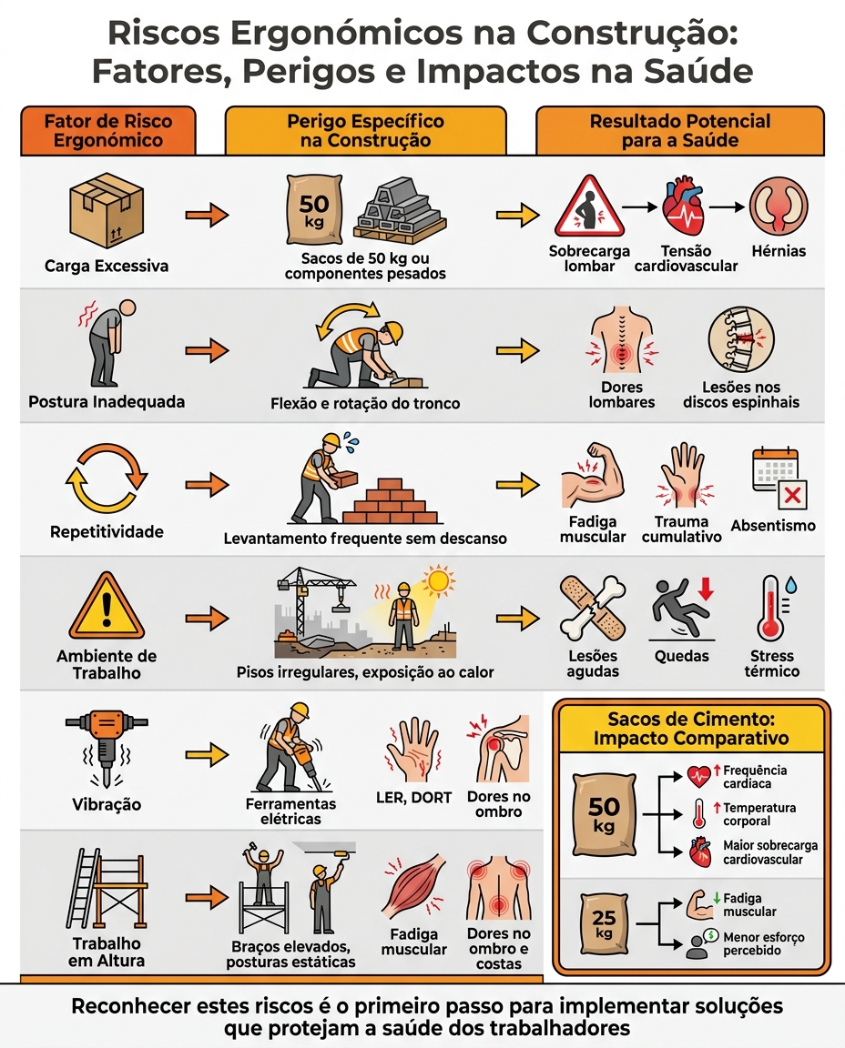 Principais Riscos Ergonómicos na Construção e Seus Impactos na Saúde