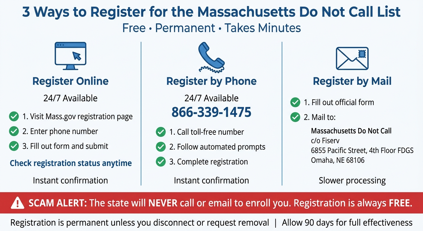 How to Register for Massachusetts Do Not Call List - 3 Easy Methods