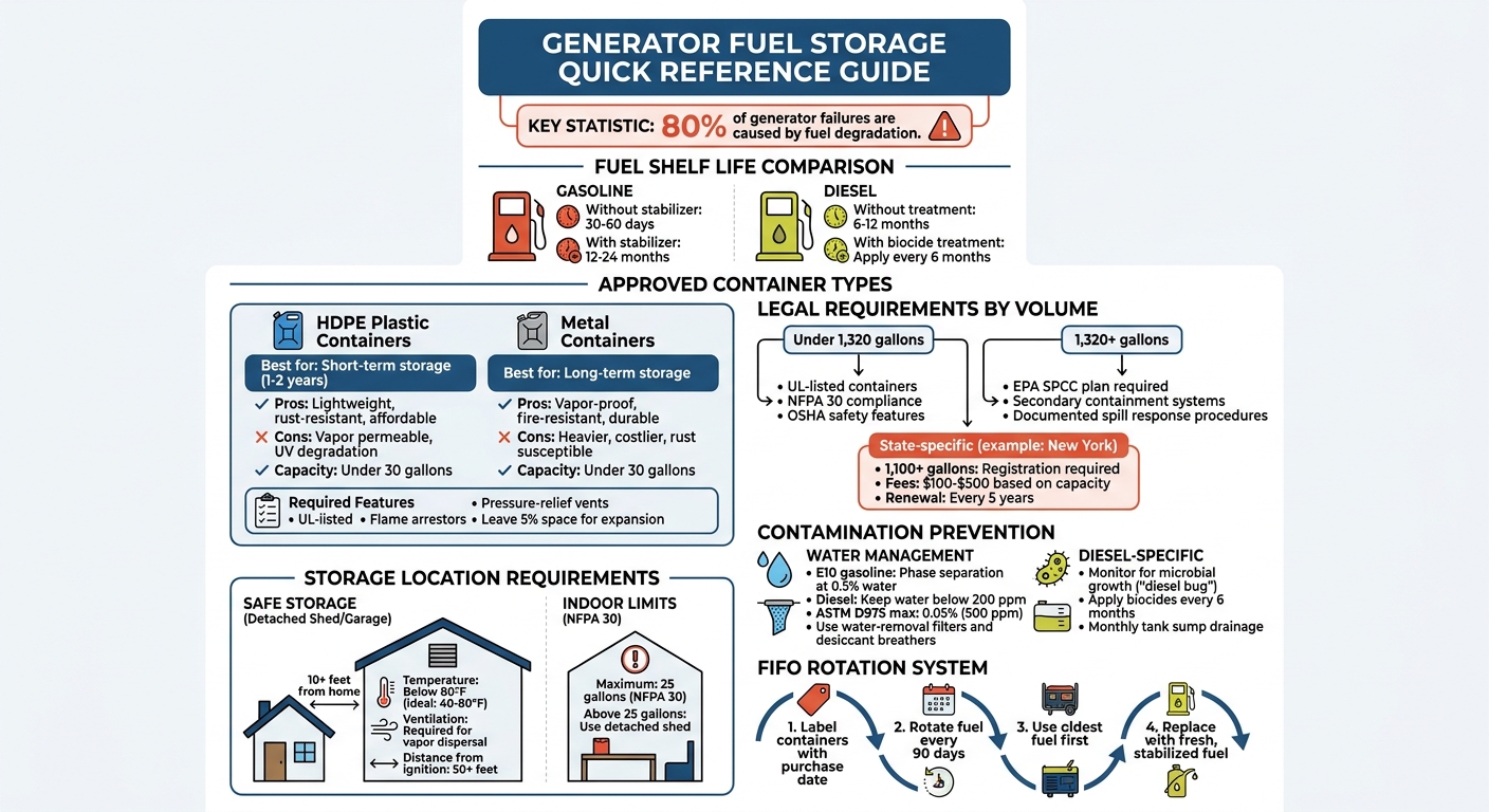 Fuel Storage Quick Reference Guide: Gasoline vs Diesel Requirements