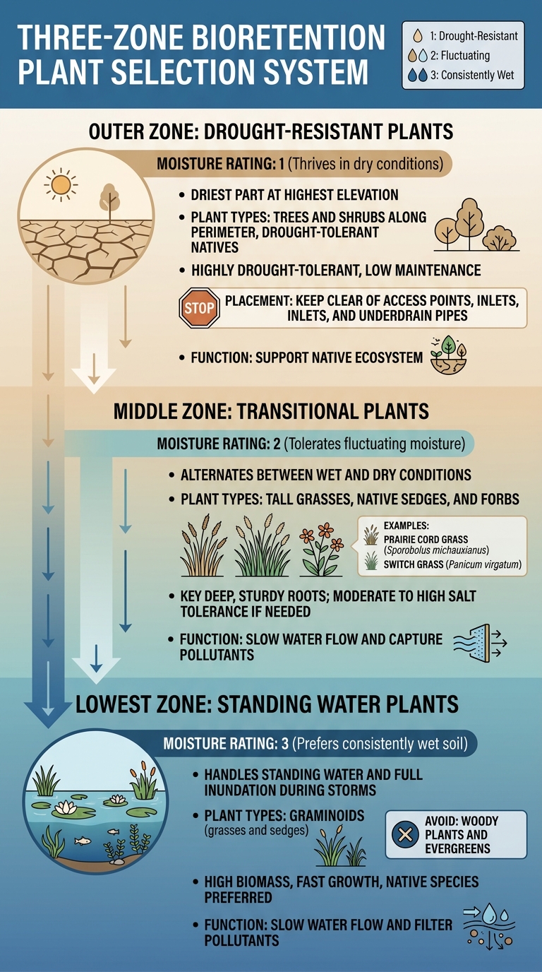 Bioretention Plant Selection Guide by Moisture Zone
