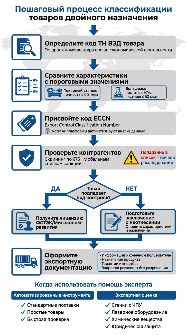 Процесс классификации товаров двойного назначения: пошаговая инструкция