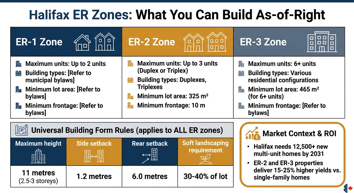 Halifax ER-1, ER-2, and ER-3 Zoning Comparison Chart
