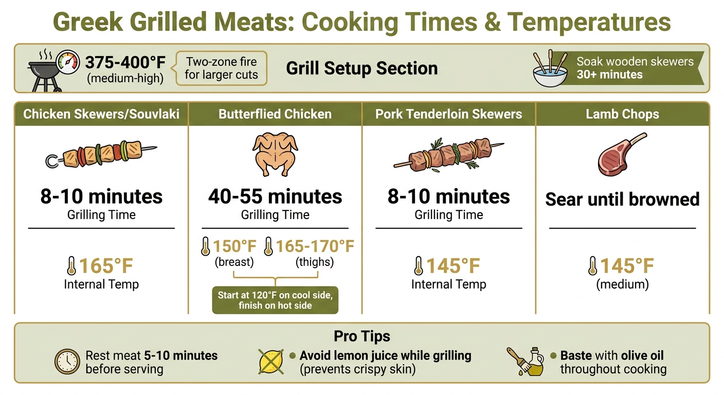Greek Grilled Meats Cooking Times and Temperature Guide
