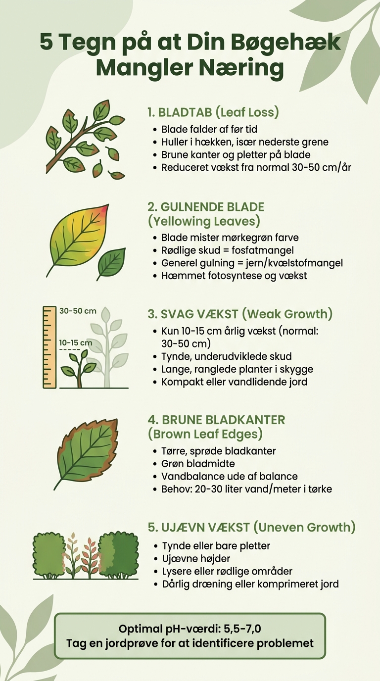 5 tegn på næringsmangel i bøgehække - visuel guide