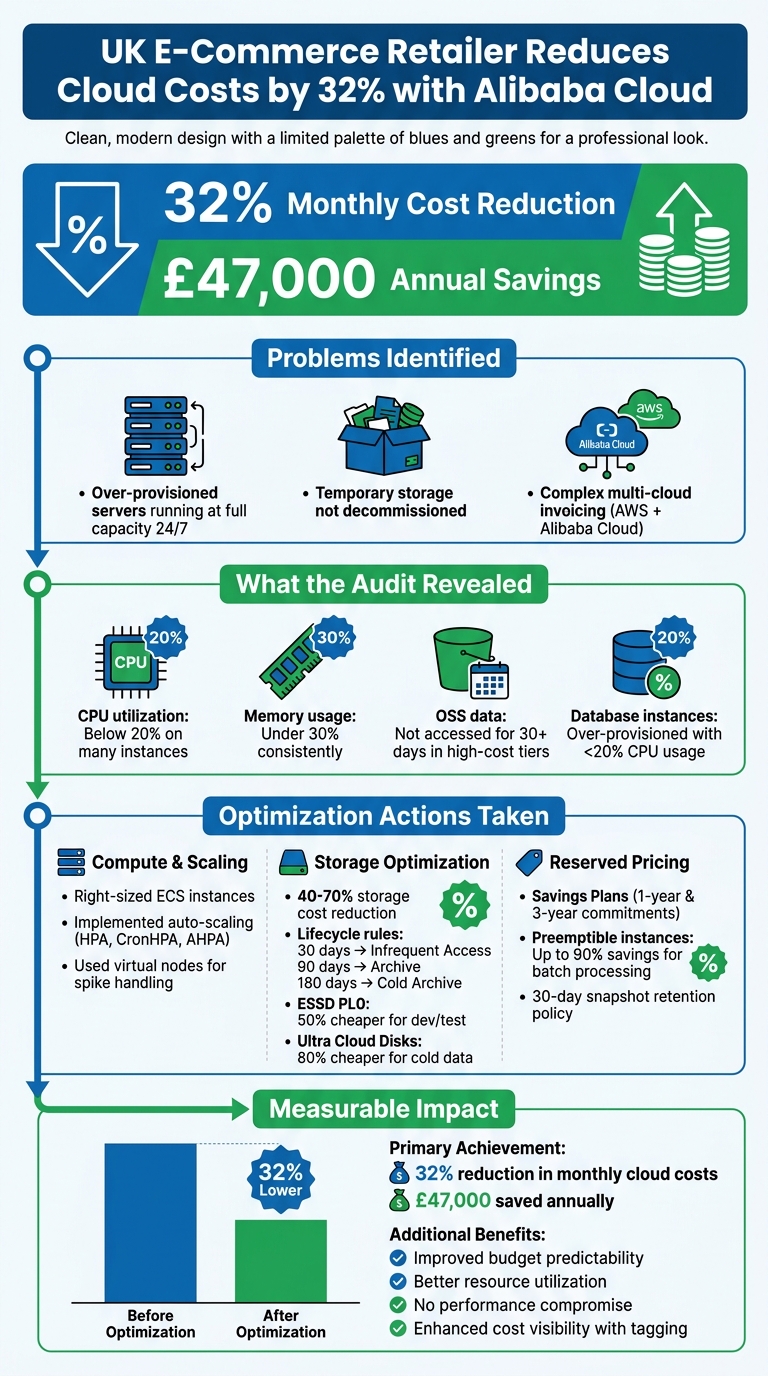 Alibaba Cloud Cost Reduction Case Study: 32% Savings Breakdown