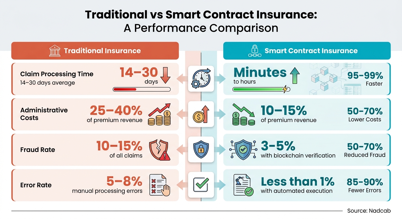 Traditional vs Smart Contract Insurance Claims Processing Comparison