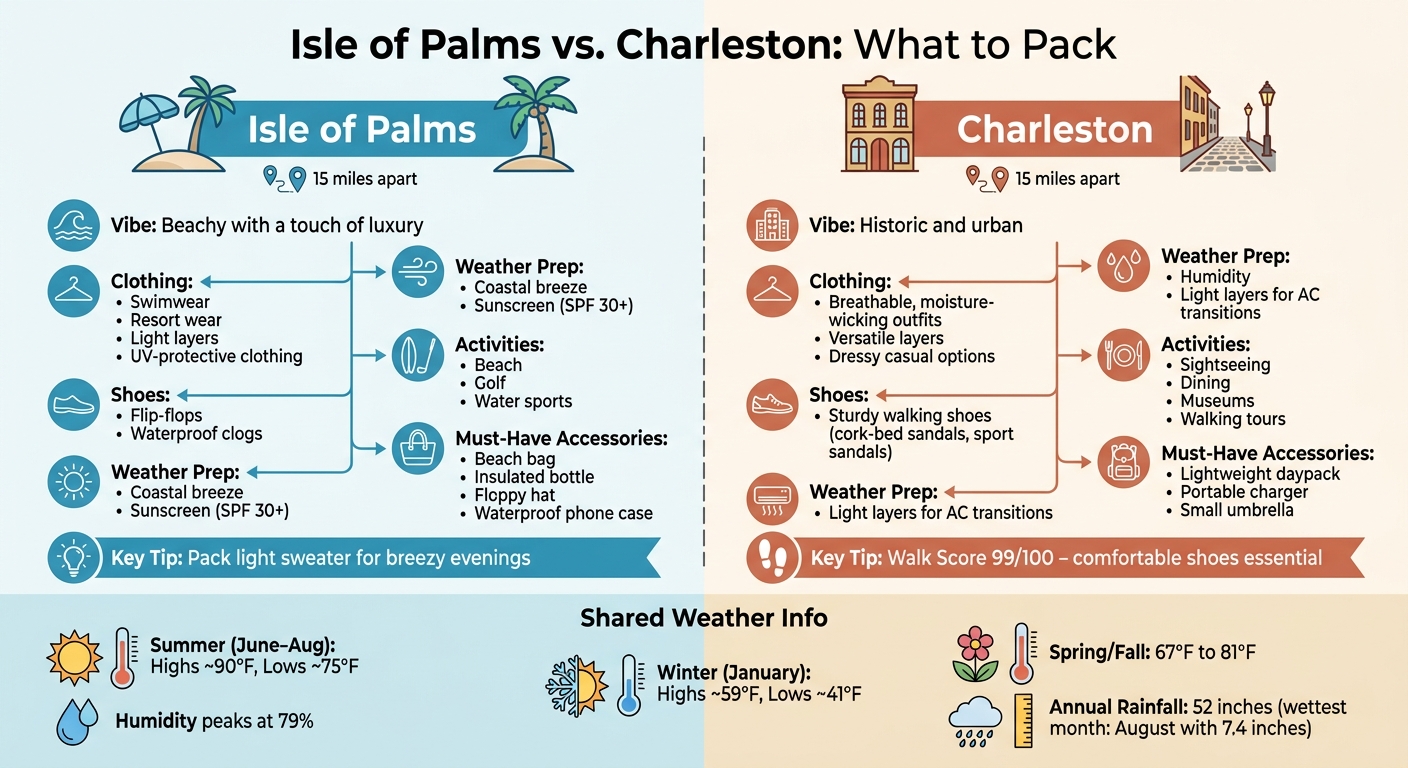 Isle of Palms vs Charleston Packing Guide Comparison