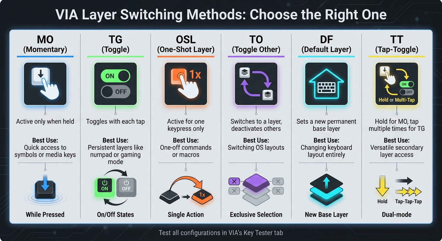 VIA Layer Switching Methods Comparison Guide